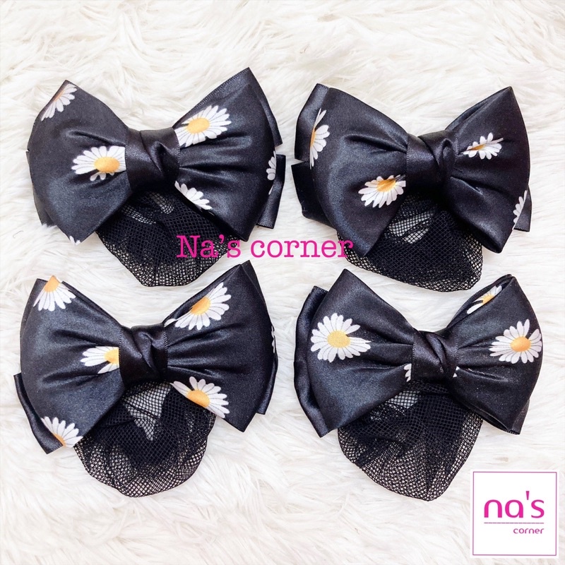 Kẹp lưới bới tóc búi tóc hoạ tiết cao cấp (1)