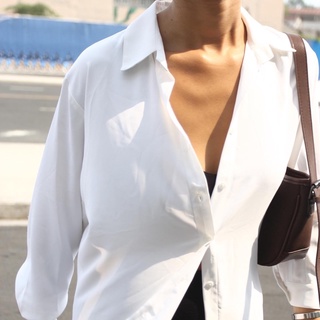 Áo Sơmi Lụa Trắng White Shirt | FLANH
