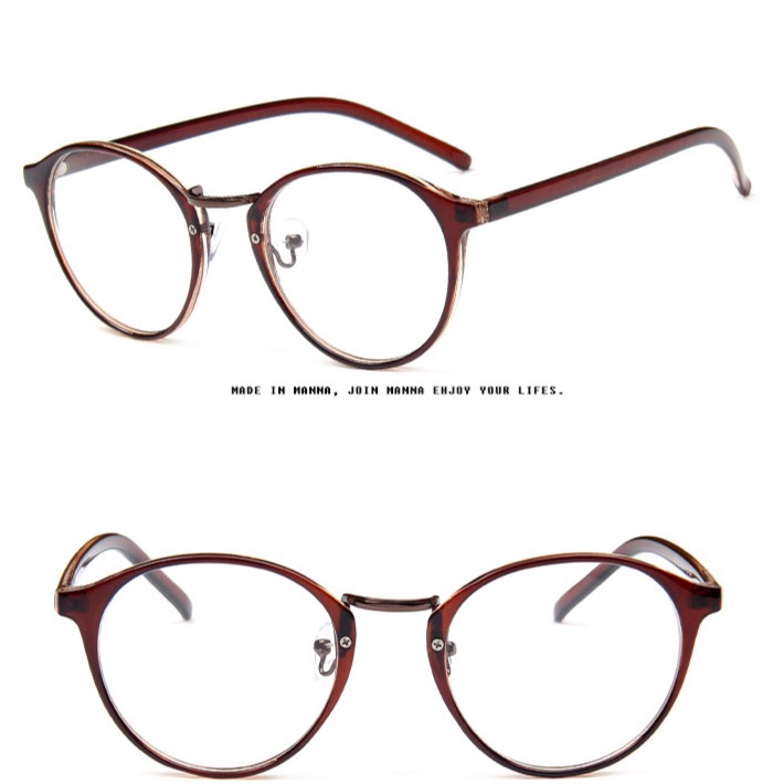 ▲Thanh toán tại chỗ▼Ready Stock Fashion Round Eyeglasses Retro Frame With Clear Lens