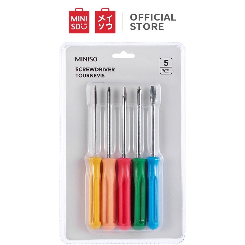 Bộ 5 Tua Vít Miniso 5 Màu Tuavit Miniso Bộ 5 Vít Vặn Mở Ốc Miniso