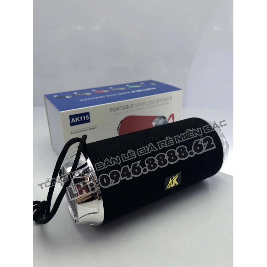 XẢ kHO Loa di động Bluetooth AK115 chống nước, tính năng đèn pin cao cấp