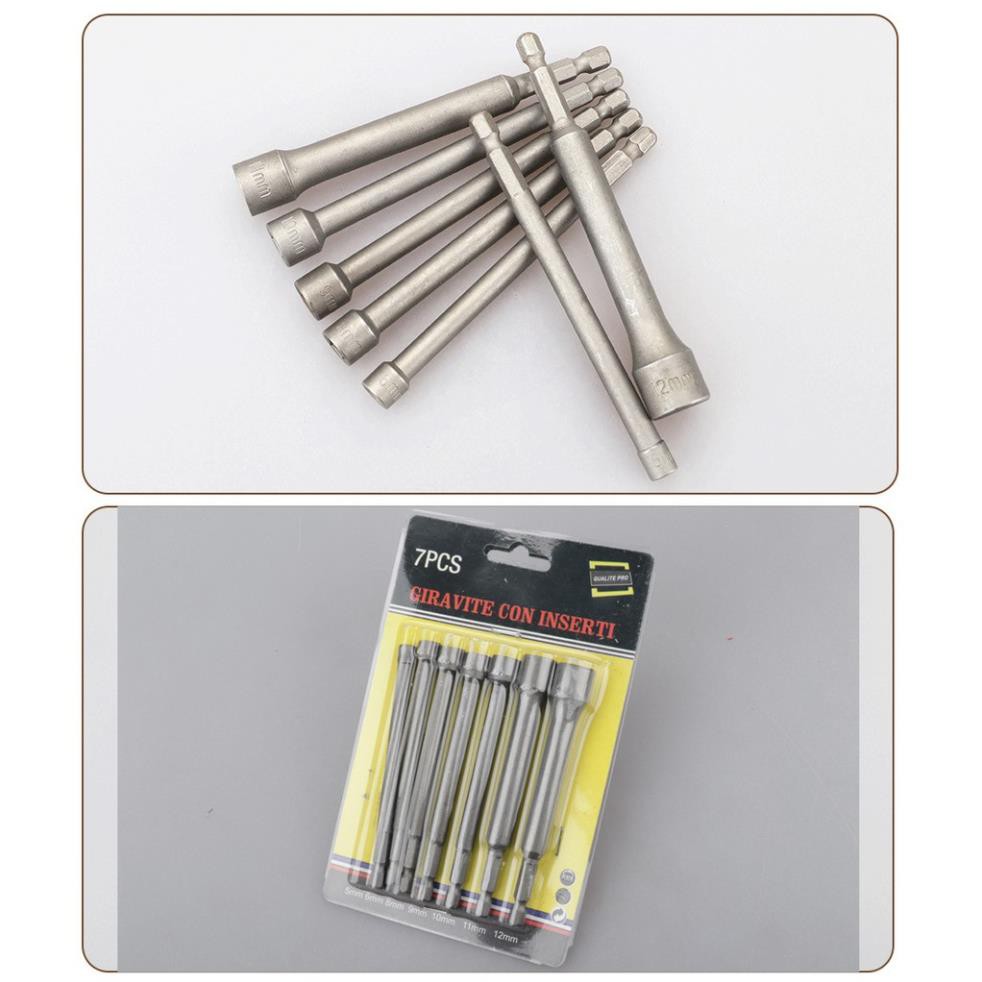 ĐNVP -Bộ chụp vặn bulong chân lục giác 7 chi tiết từ 5 đến 12 dài 110 mm .(P100) 9049