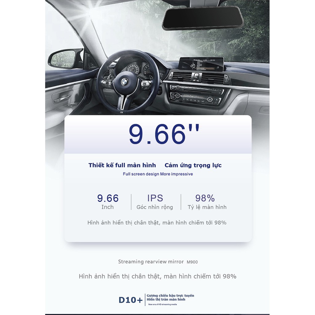 Camera Hành Trình  ACUMEN D10+ Màn Hình Cảm Ứng 9.66 Inch Full HD | BigBuy360 - bigbuy360.vn