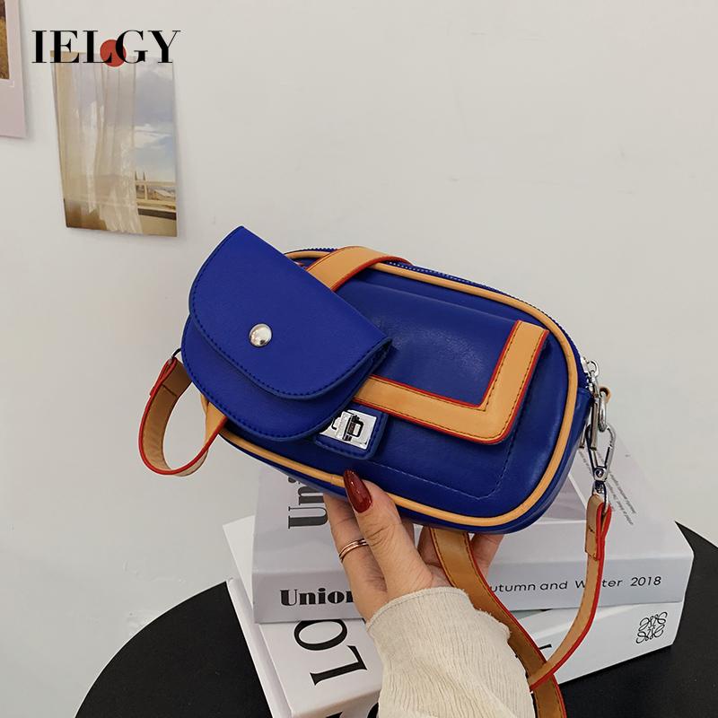 Túi đeo vai IELGY hình vuông nhỏ nhắn màu sắc nổi bật phong cách phương tây dành cho bạn nữ