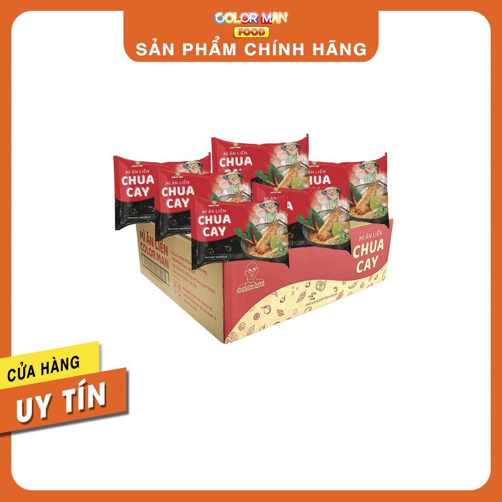 Mì Gói Chua Cay Color Man  từ khoai tây, bột gia vị chua cay đậm đà với sợi mì dai ngon tròn vị | BigBuy360 - bigbuy360.vn
