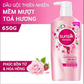 Dầu gội sunsilk natural RASPBERRY & ROSE 650g