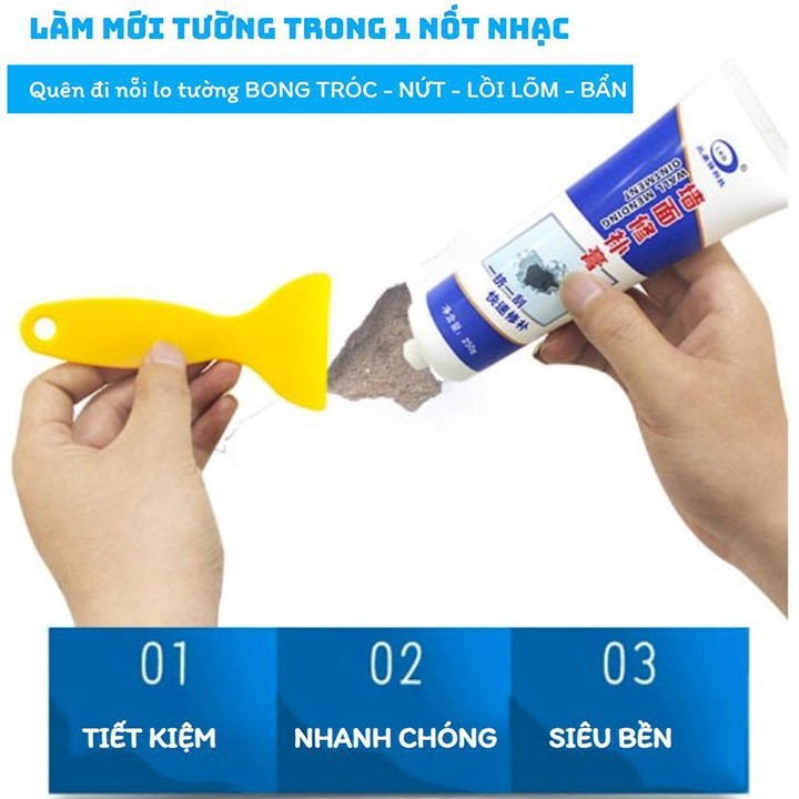 Keo Vá Tường Chống Thấm LKB 250gr - Trám Trét Vết Nứt Khe Hở Tường - Chống Mốc Ẩm Làm Sạch Tường