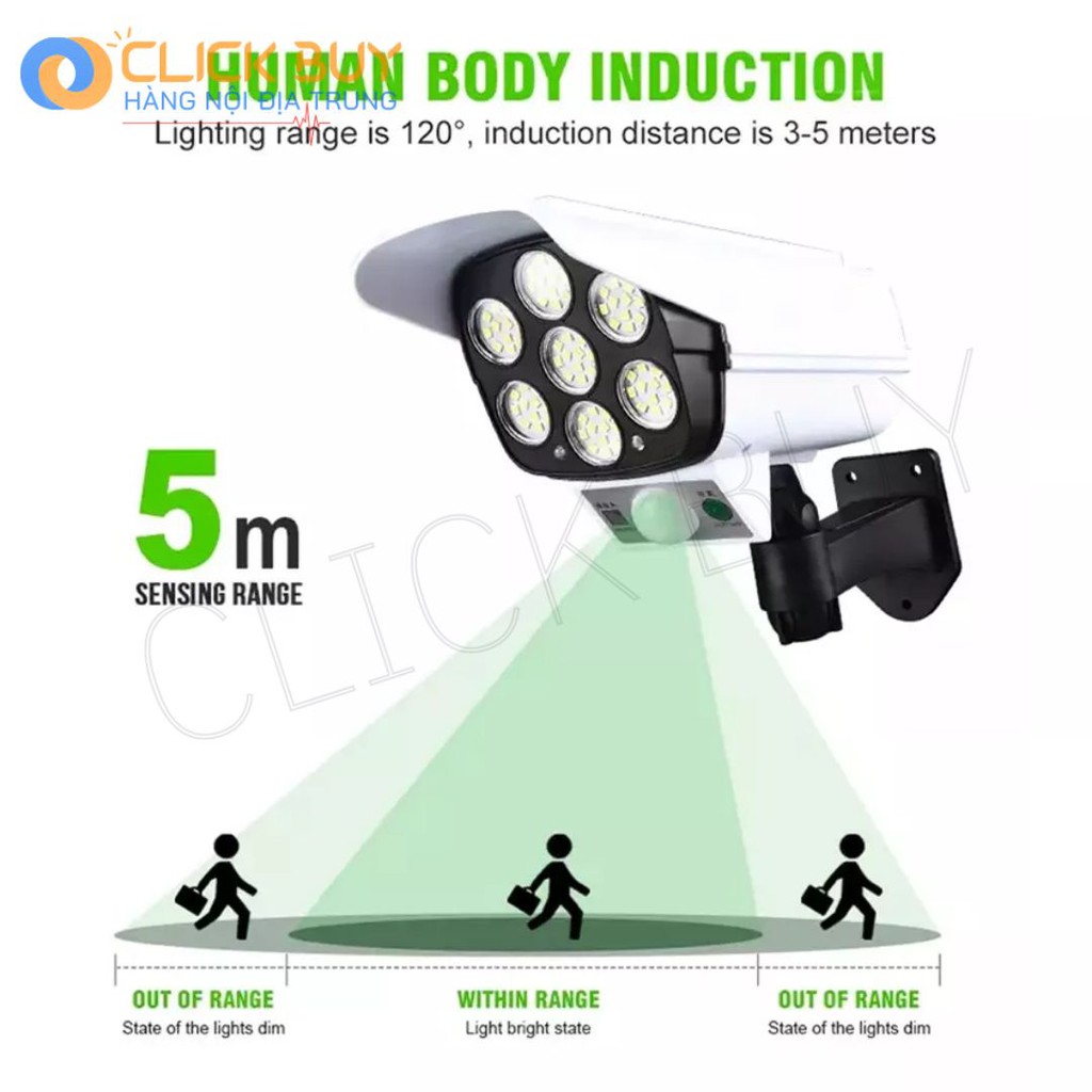 Đèn Năng Lượng Mặt Trời NGỤY TRANG CAMERA Cảm Biến Hồng Ngoại, Chống Nước IP68 Kèm Điều Khiển Từ Xa Nhiều Chế Độ