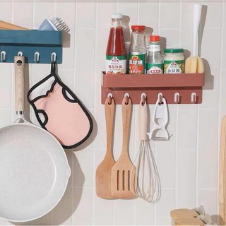 Kệ dán tường để đồ kèm móc treo đa năng