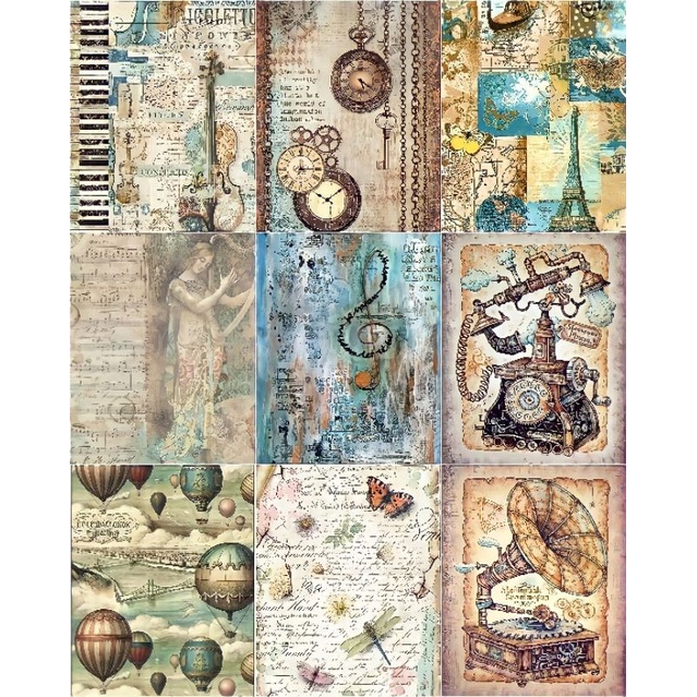 Set 45 tờ giấy nền phong cách retro vintage