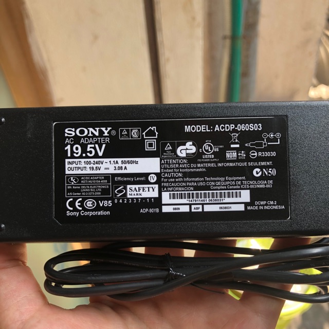 Bộ nguồn tivi Sony 19.5v 3.08A chính hãng bảo hành 12 tháng 1 đổi 1