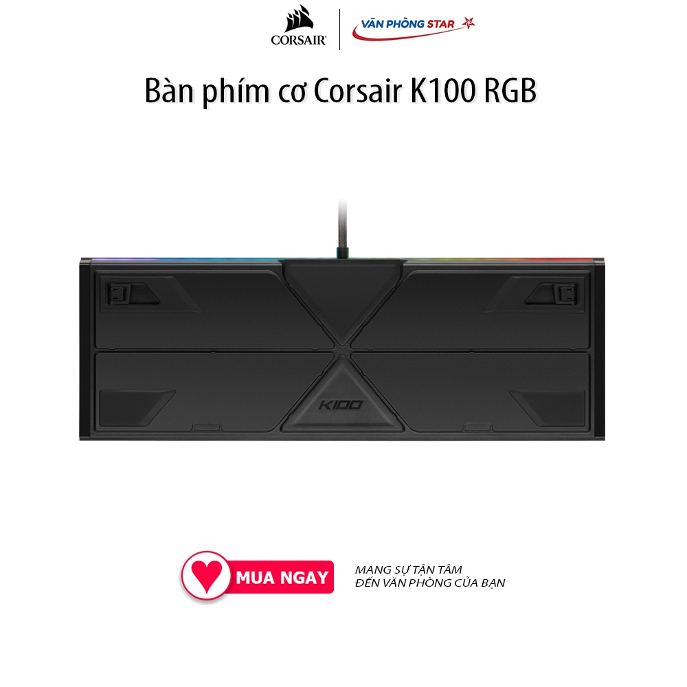Bàn phím cơ Corsair K100 RGB Trang bị núm xoay đa tác vụ cực kỳ tiện lợi Keycap PBT Doubleshot siêu bền khung kim loại