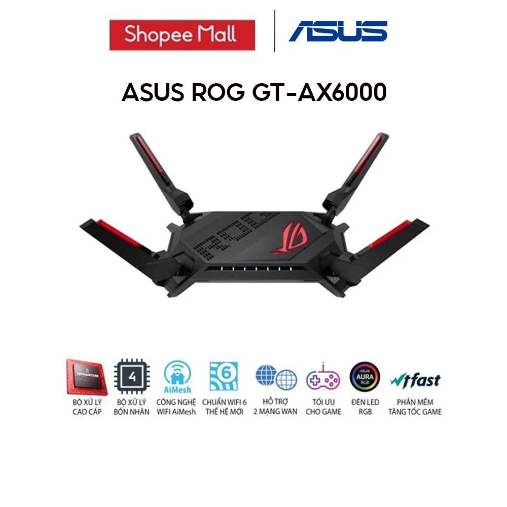 Router ASUS ROG GT-AX6000 Wifi 6 băng tần kép