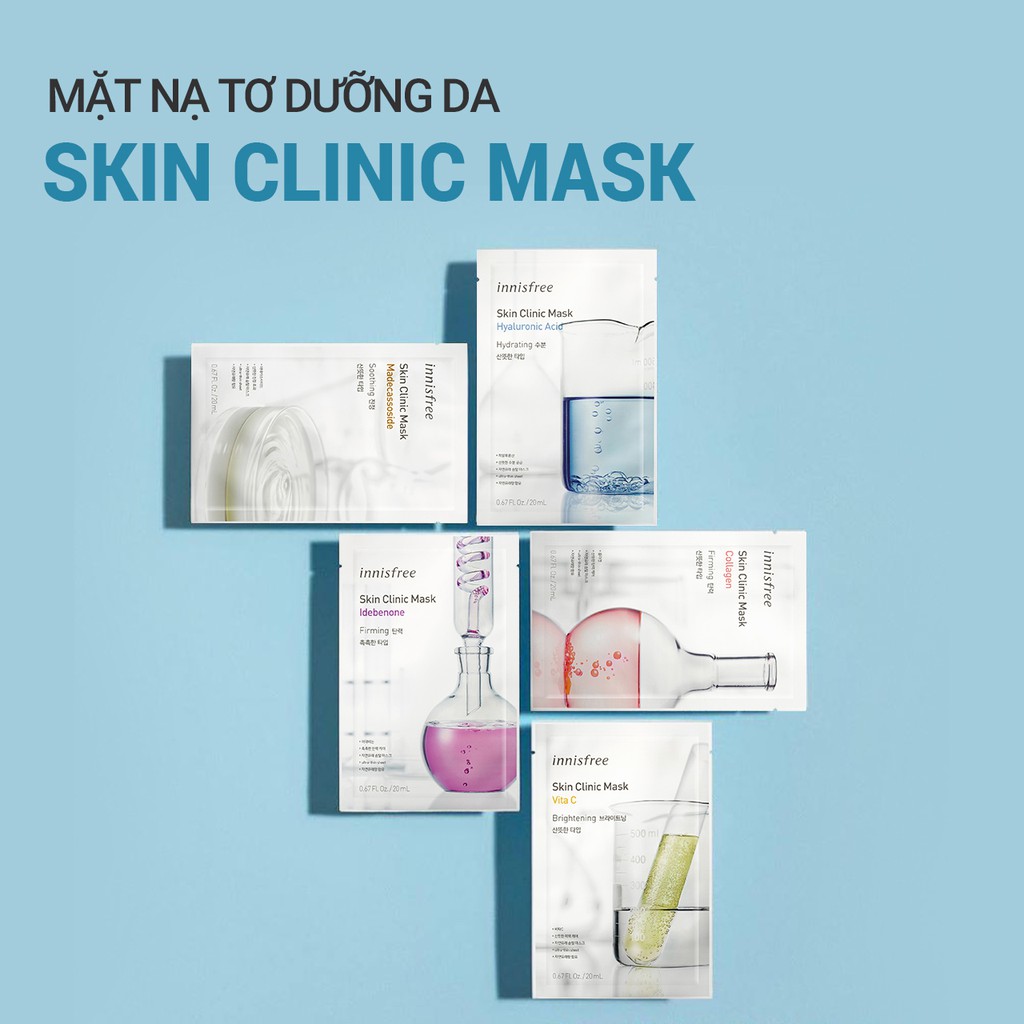 [Mã COSIF03 giảm 10% đơn 400K] Bộ sản phẩm 10 Mặt nạ tơ innisfree Skin Clinic Mask Set