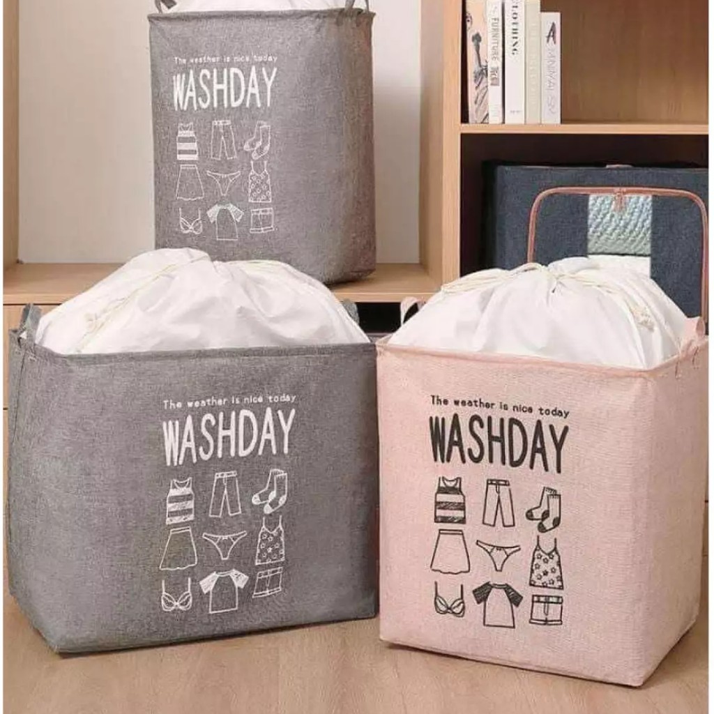 ĐƯỢC CHỌN MÀU  Túi đựng Chăn Màn Quần áo 75 Lít Washday - Giỏ Đựng Đồ Vải Siêu Lớn Xếp Gọn