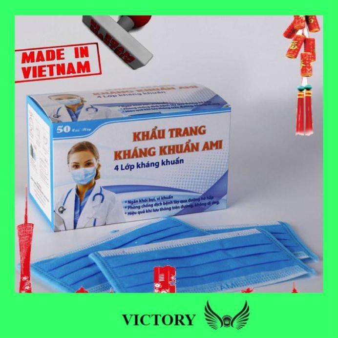 [KHẨU TRANG Y TẾ] [10 Xanh 4L💝]Combo 10 hộp Khẩu Trang Y Tế Mầu Xanh 4 lớp 50 chiếc 1 hộp, AMI - Nhật Lệ | BigBuy360 - bigbuy360.vn