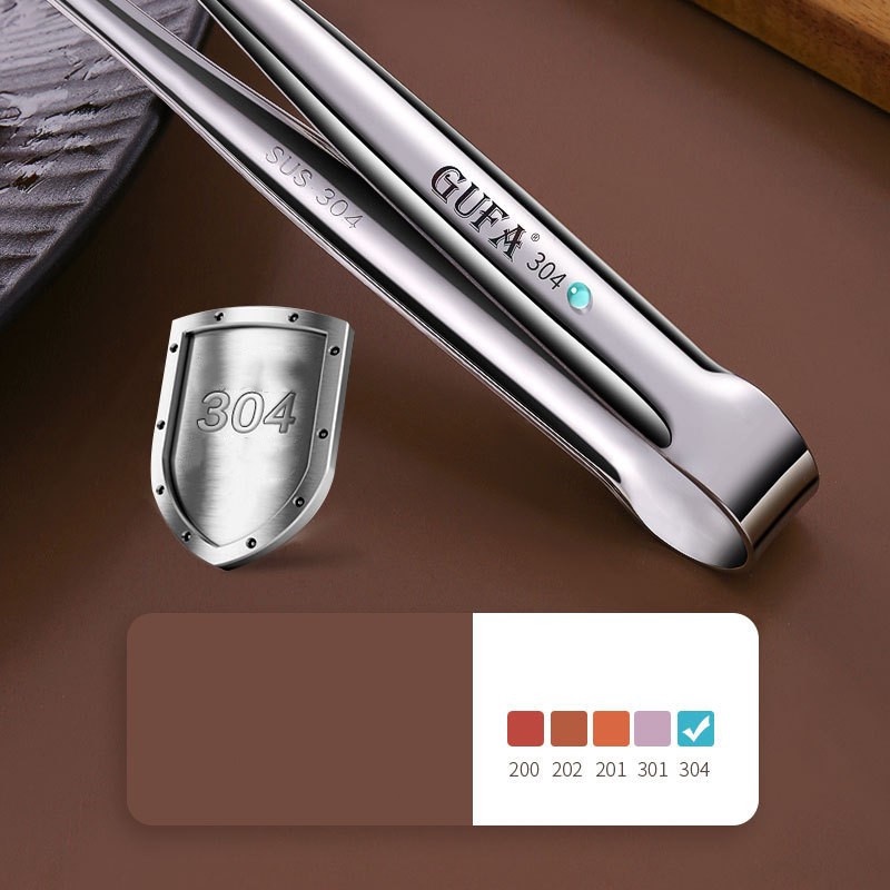 1 Kẹp gắp thức ăn bằng thép không gỉ chống trượt tiện dụng cho nhà bếp