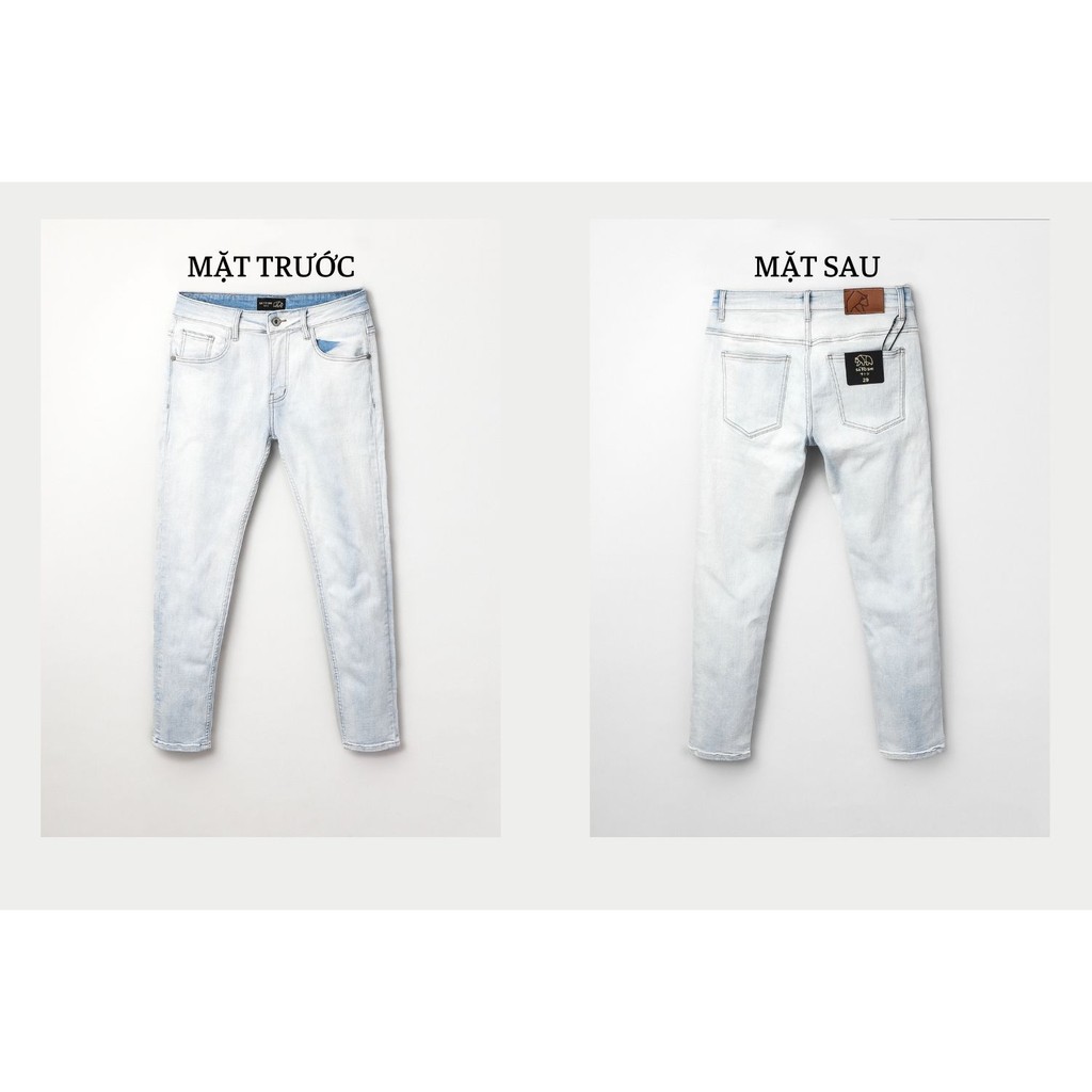 |Hẻm Store| Quần jean nam SATOSHI SAQJ29 màu xanh nhạt trơn, chất liệu slimfit co giãn form dày dặn | BigBuy360 - bigbuy360.vn