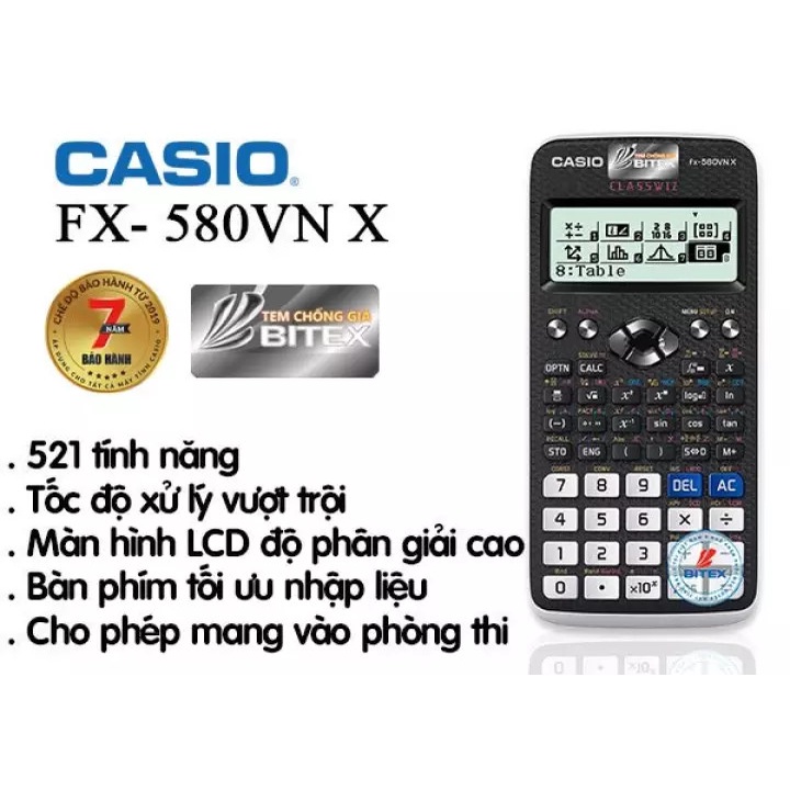 Máy Tính Casio FX-580VN X Chính hãng BITEX