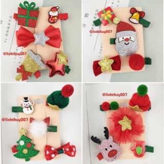 NOEL - Set 5 cặp kẹp tóc Noel siêu đáng yêu đẹp độc (có 4 set để lựa chọn)