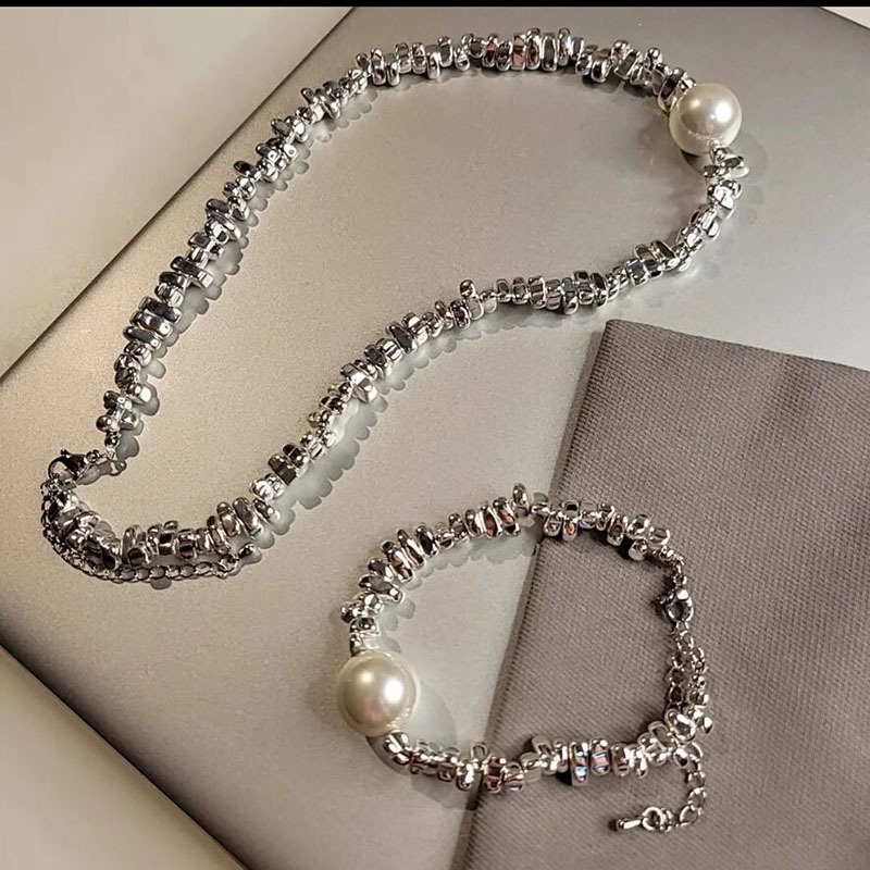 Dây Chuyền Đính Ngọc Trai Phong Cách Hiphop 19A1685 Thời Trang