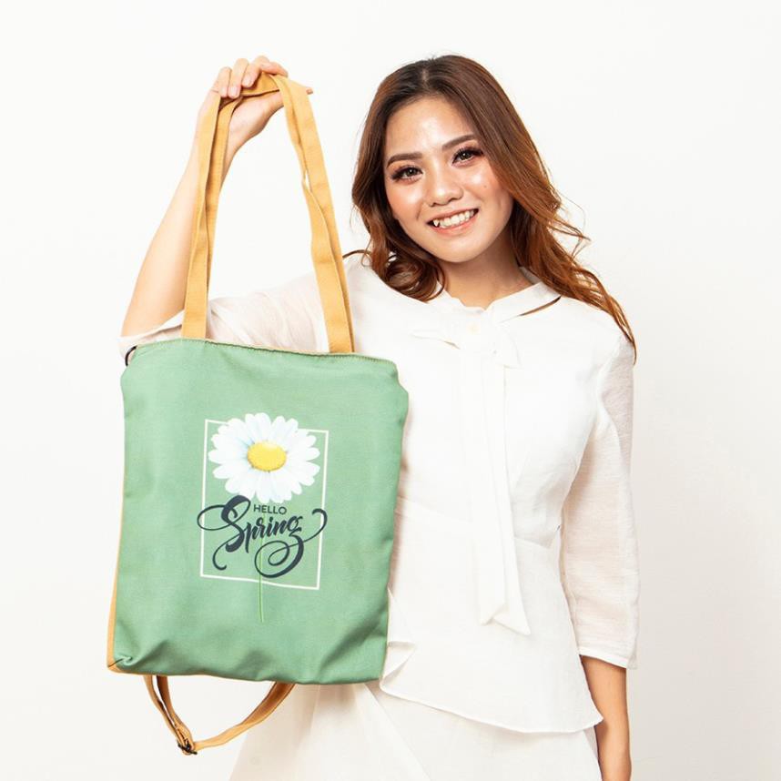 Túi tote và đeo chéo 2 trong 1 vải canvas giá rẻ shop tự chọn màu cho khách theo chương trình khuyến mãi M Studio