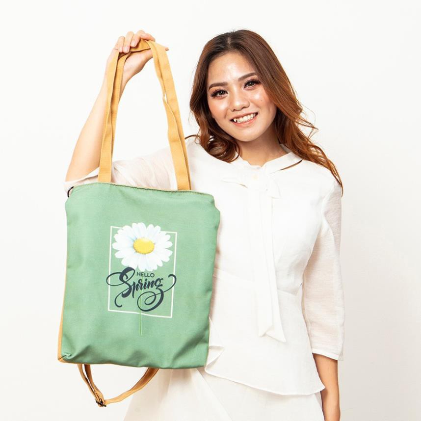 Túi tote và đeo chéo 2 trong 1 vải canvas giá rẻ shop tự chọn màu cho khách theo chương trình khuyến mãi M Studio