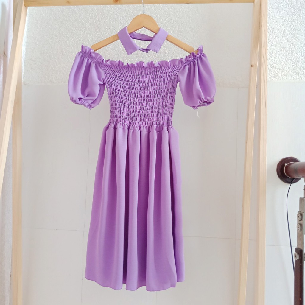 Đầm trễ vai nữ vải đũi | BigBuy360 - bigbuy360.vn