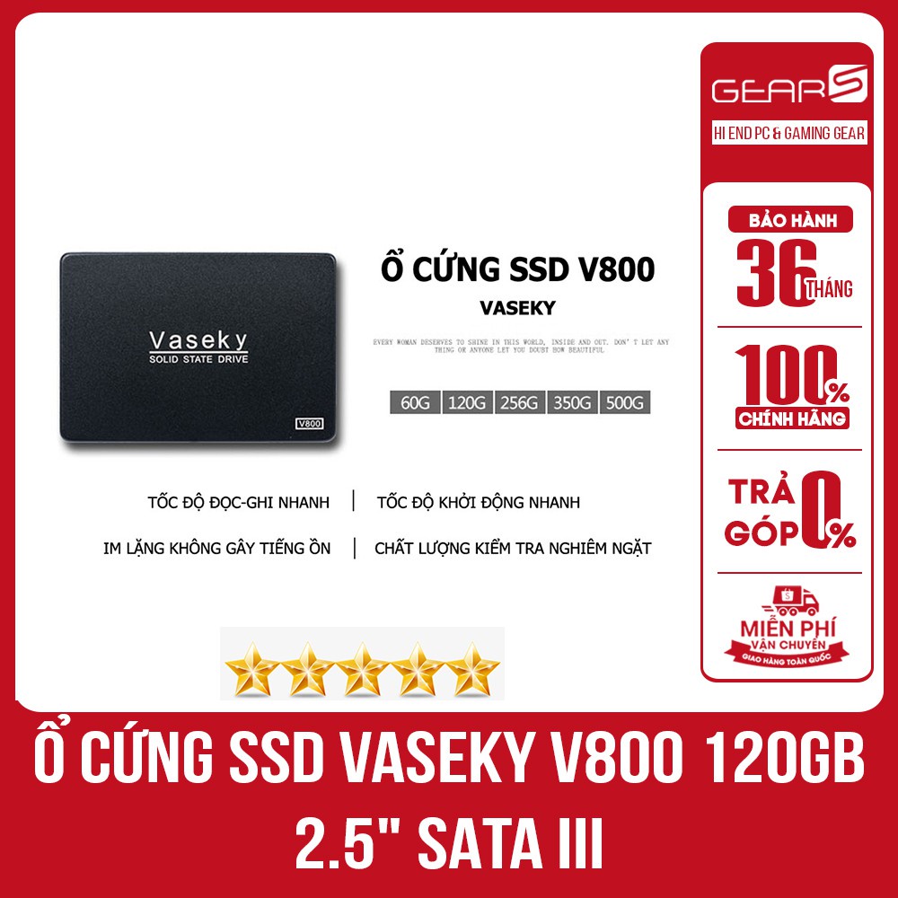 [Mã 157ELSALE hoàn 7% đơn 300K] Ổ cứng SSD Vaseky v800 120gb - Bảo hành 36 tháng