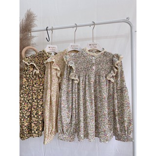Sơ mi hoa nhí vintage dáng tiểu thư (Ảnh thật)