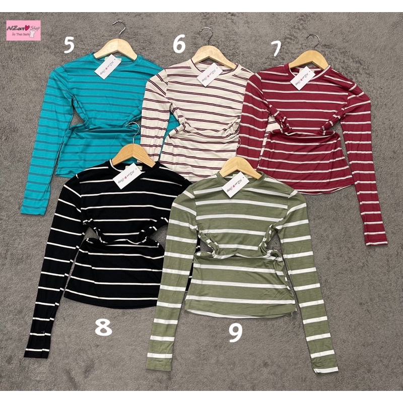 ÁO THUN SỌC TAY DÀI CỔ TRÒN ÔM BODY ( NZON SHOP ) | BigBuy360 - bigbuy360.vn