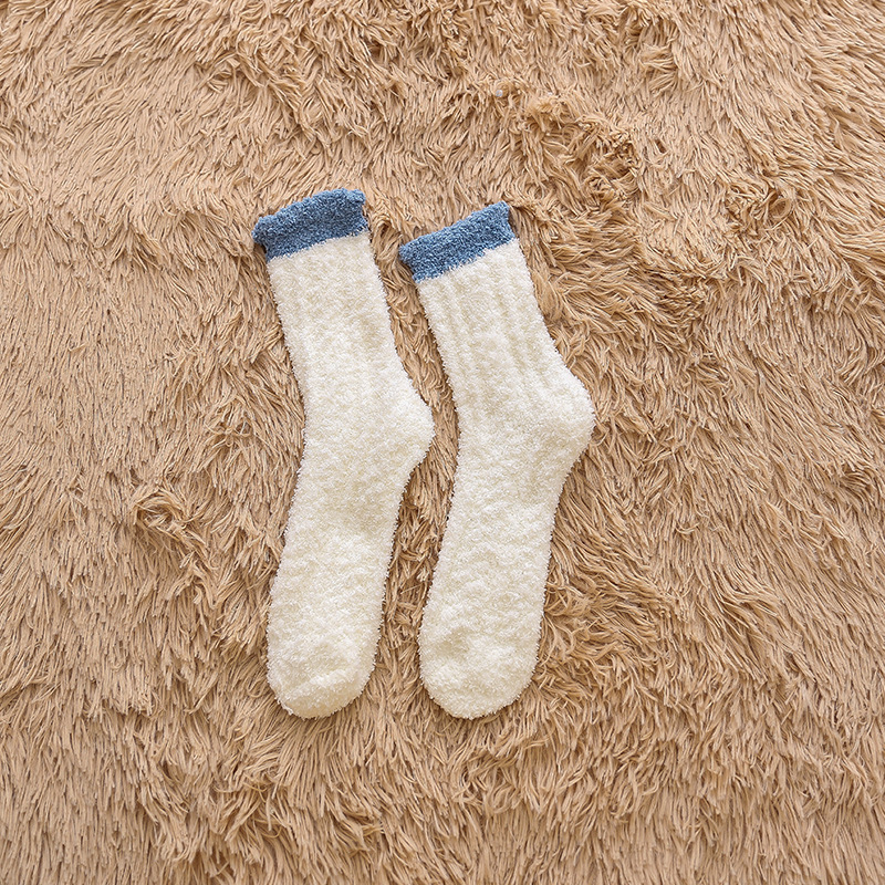 Vớ lông cừu san hô mềm mại giữ ấm khi ngủ thoáng khí thoải mái thời trang thu đông mới