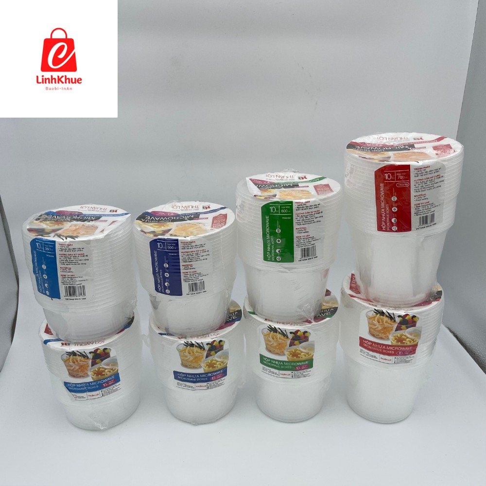 Hộp nhựa tròn 600ml kèm nắp + Hộp Microwave+ Hàng Thuận Lợi/Hàng Việt Nam + Sp00010+ Hộp đựng thức ăn+ Đồ dùng 1 lần