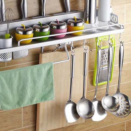 Kệ Nhôm Treo Tường Đựng Đồ Dùng Nhà Bếp Đa Năng