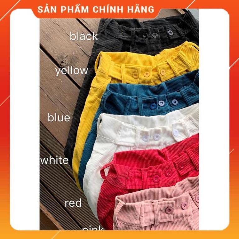 (ORDER) Quần shorts nữ ống lửng nhung tăm nhiều màu cạp cao style retro cá tính Hàn Quốc (HOT NEW 2020) -bl1