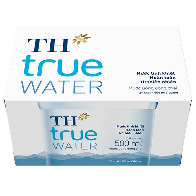 Thùng 24 chai nước uống tinh khiết TH True Water 500ml