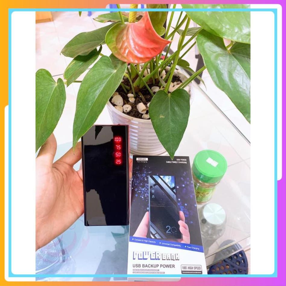 Sạc dự phòng 30000 mAh 🌈FREESHIP🌈 Tích Hợp Sạc Nhanh Fast Charge Mặt Kính Đen hiển phần trăm thị pin. 2 USB Có Đèn Z
