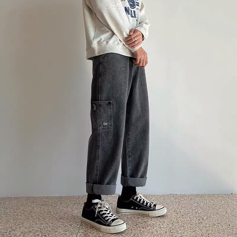 [CÓ BIG SIZE] Quần bò jeans ống rộng Ulzzang túi sườn streetstyle siêu chất ❤️