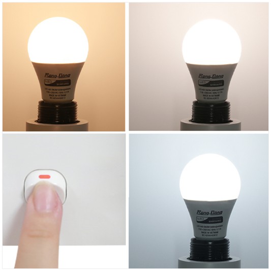 Bóng LED Bulb Đổi 3 Màu (3 In1) 9W Rạng Đông, chip Led Samsung - CHÍNH HÃNG