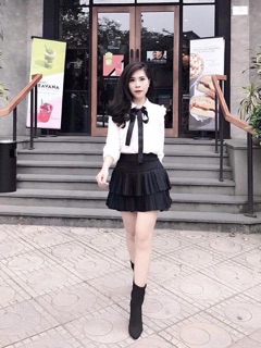 Chân váy giả umi xếp ly
