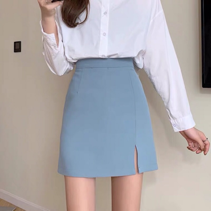 Chân Váy Công Sở BY NKO Lưng Cao Xẻ Tà,Chân Váy Ngắn Phong Cách Hàn Quốc Trẻ Trung | BigBuy360 - bigbuy360.vn