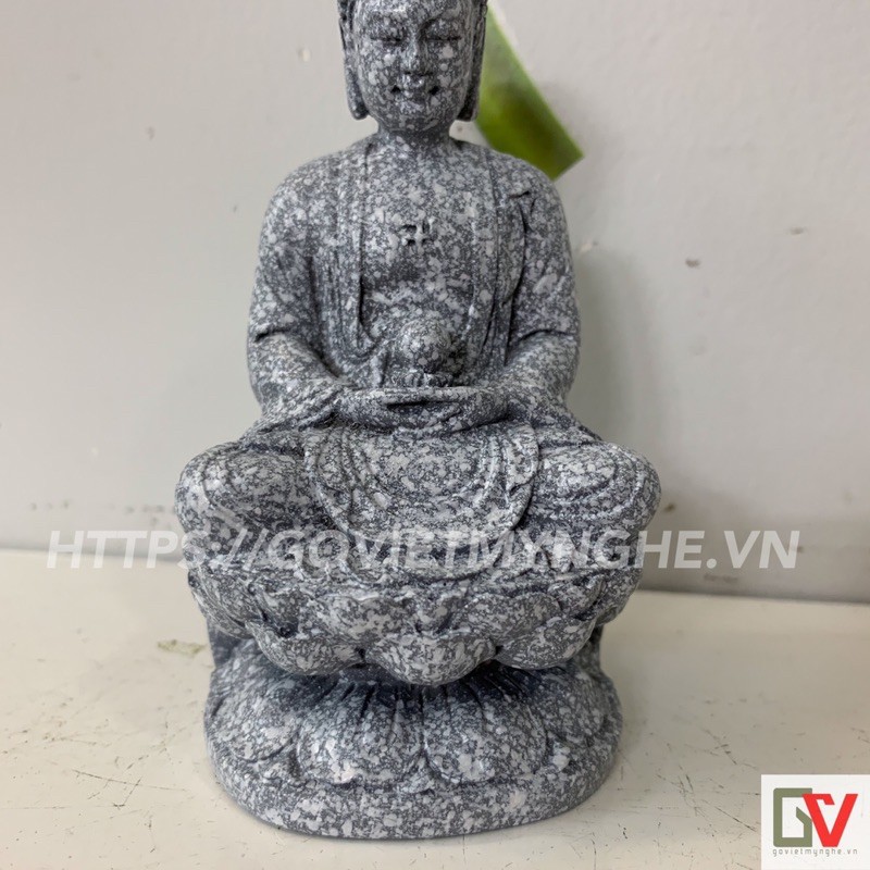 Tượng Đá Phật Thích Ca Phong Thủy - Màu Đá Xám - Cao 11cm