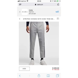 Quần Âu kẻ sọc Zara Authentic