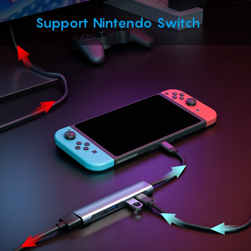 Bộ Chia Nhiều Cổng USB Type C 5 Trong 1 Sang USB 3 0 Cho Pro USB-C Type C 3 0