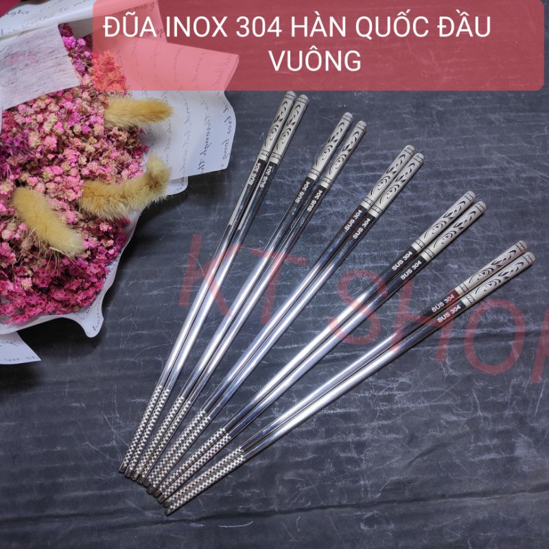 Bộ 5 đôi đũa inox 304 Hàn Quốc