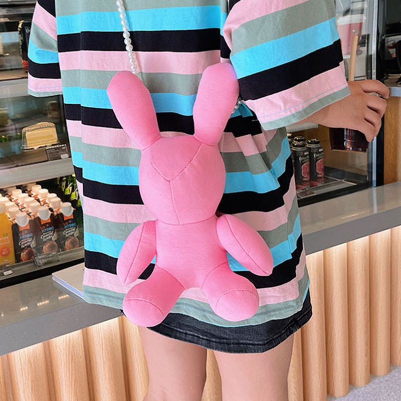 Túi Đeo Chéo Vai Hình Thỏ Bông Mềm Dễ Thương Dành Cho Bé Gái