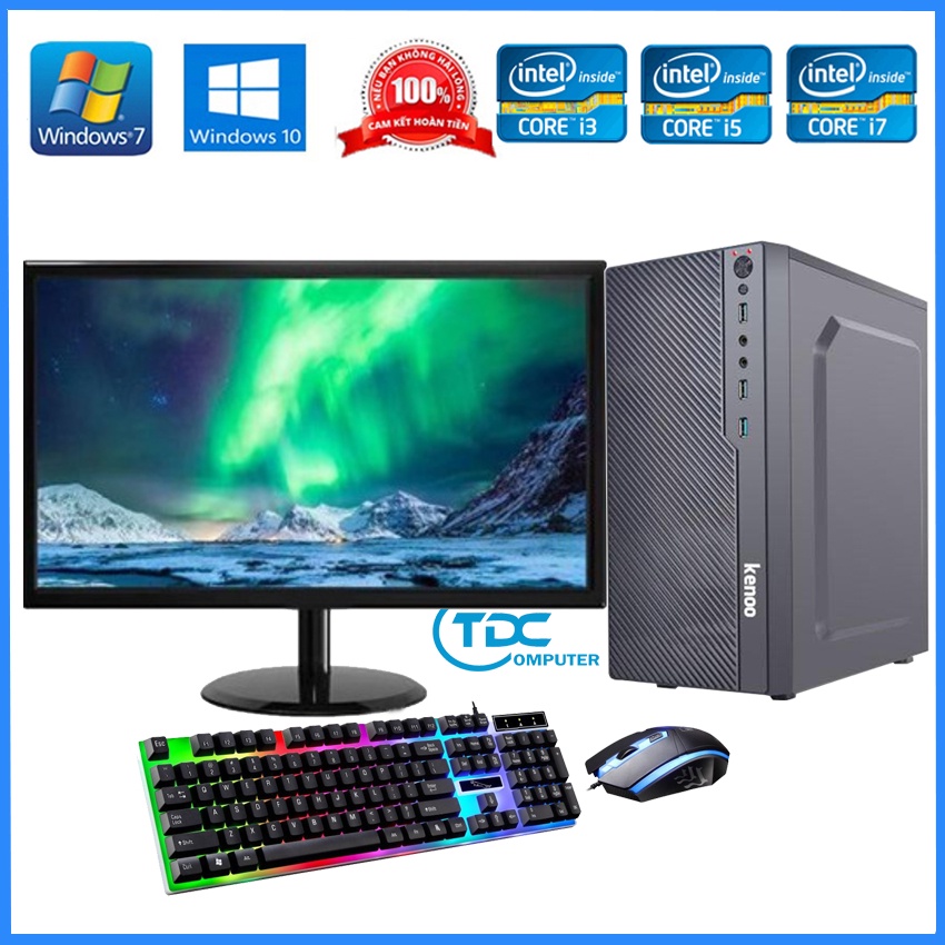 Bộ máy tính để bàn Max PC + Màn hình Provision 19 inch Cấu hình core i3, i5 i7 Ram 8GB, SSD 120GB + Quà Tặng