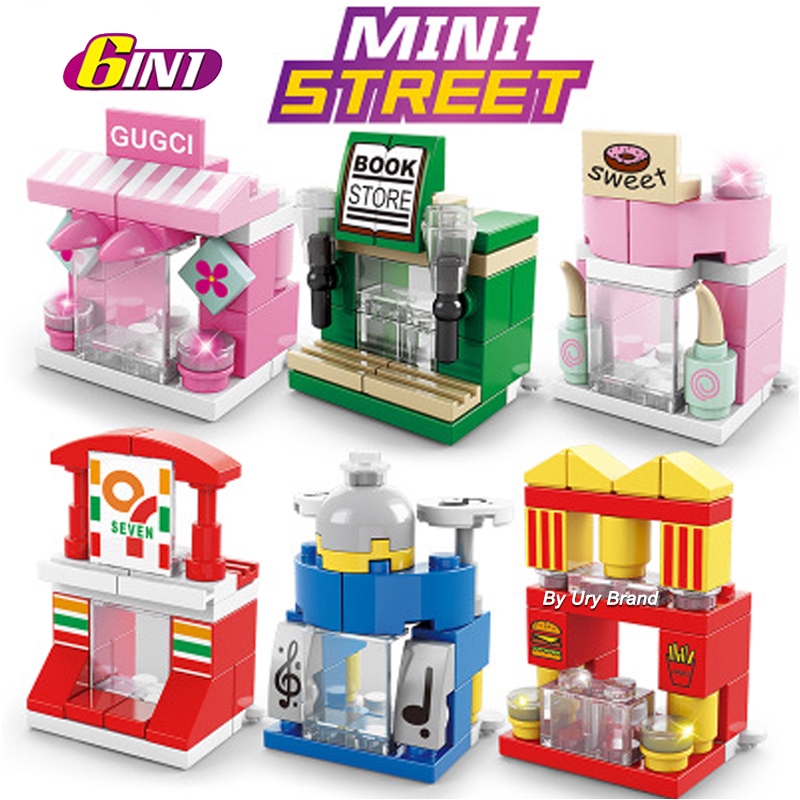 [Mã LIFETOYS1 giảm 30K đơn 99K] Bộ 6 Món Đồ Chơi Lego Lắp Ráp Cửa Hàng Kẹo Cửa Hàng Mini Cho Bé