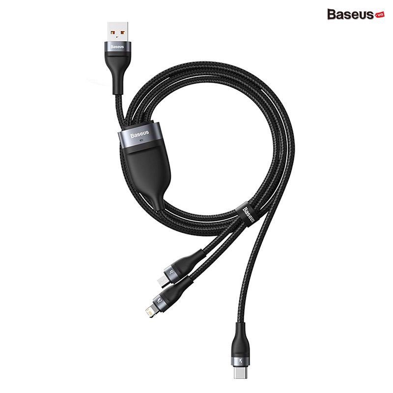 Dây cáp sạc nhanh 100w đa năng 3in1 cổng USB Type c chính hãng Baseus | BigBuy360 - bigbuy360.vn