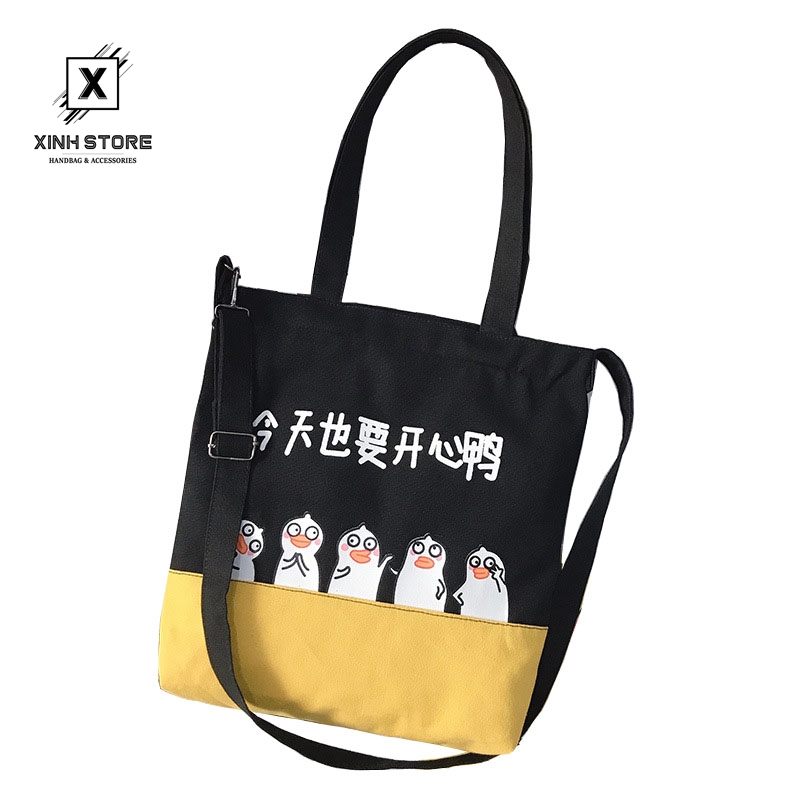 Túi Vải Tote XinhStore Hình Chim Cánh Cụt